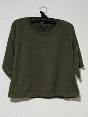 Halogen Short Sleeve Sweater Green Small